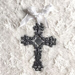 Pewter Bless This Child Cross